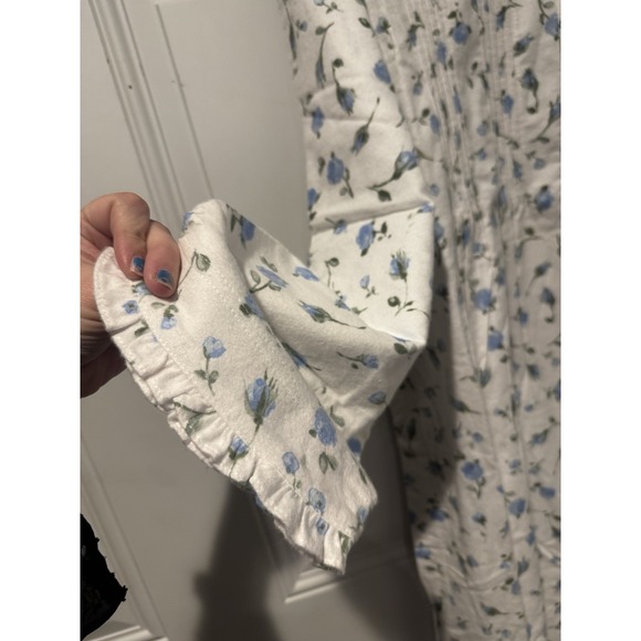 Vintage Laura Ashley Blue Floral Long Nightgown XL Cottage Core NWT 80s/90s‎ NOS - Picture 8 of 16